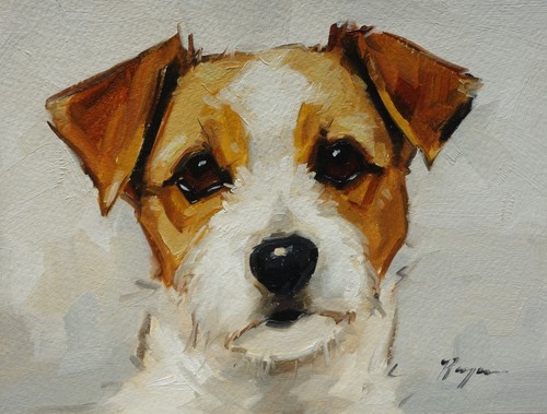 Oil painting jack russell - painting, a
