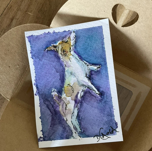Watercolor aceo painting jack - aceo,