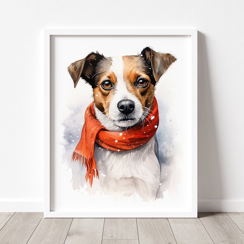 Jack russell winter scarf - in,