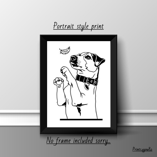 Jack russell pet dog print - russell, a4