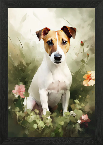 Jack russell watercolor framed - russell,