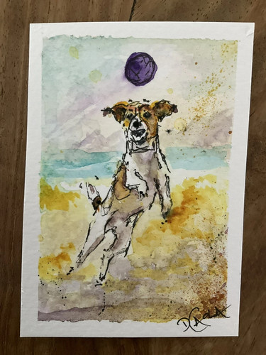 Watercolor aceo painting - aceo, jack